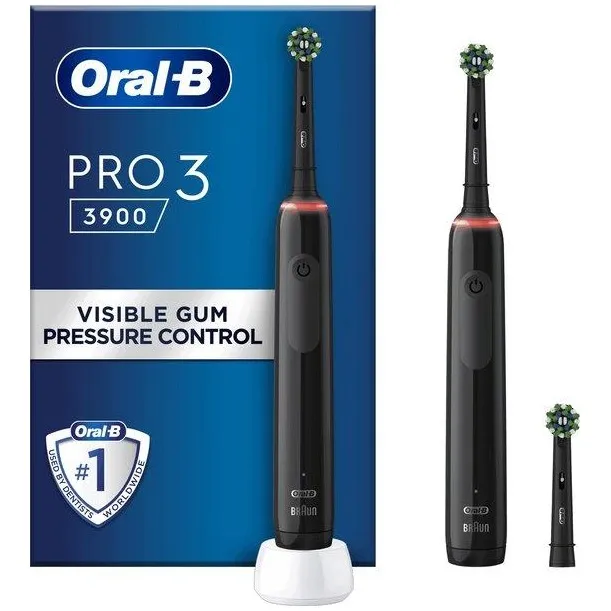 Oral B Pro 3 3900 duo handle Zwart