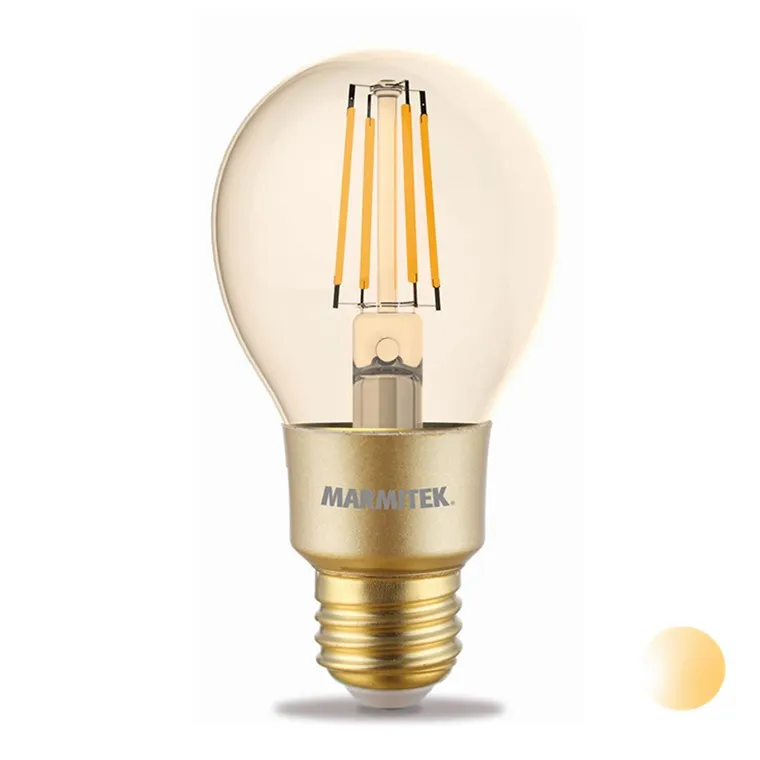 Marmitek GLOW MI - Smart Wi-Fi LED filament bulb M - E27 | 650 lumen | 6 W = 40 W Transparant