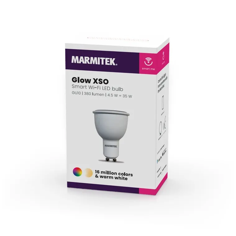 Marmitek GLOW XSO - Smart Wi-Fi LED bulb color - GU10 | 380 lumen | 4.5 W = 35 W Wit