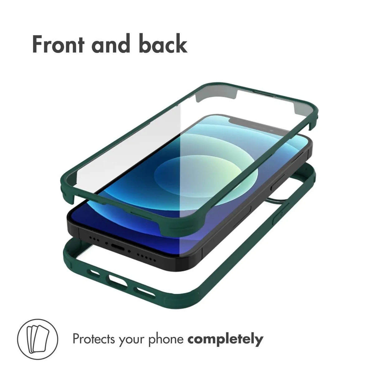 Accezz Full Protective Cover voor Apple iPhone 12 (Pro) Groen
