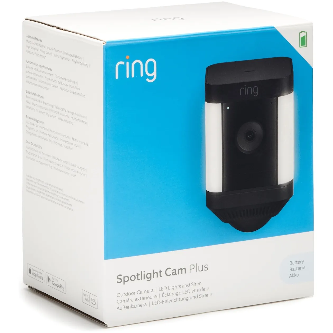 Ring Spotlight Cam Plus Battery Zwart