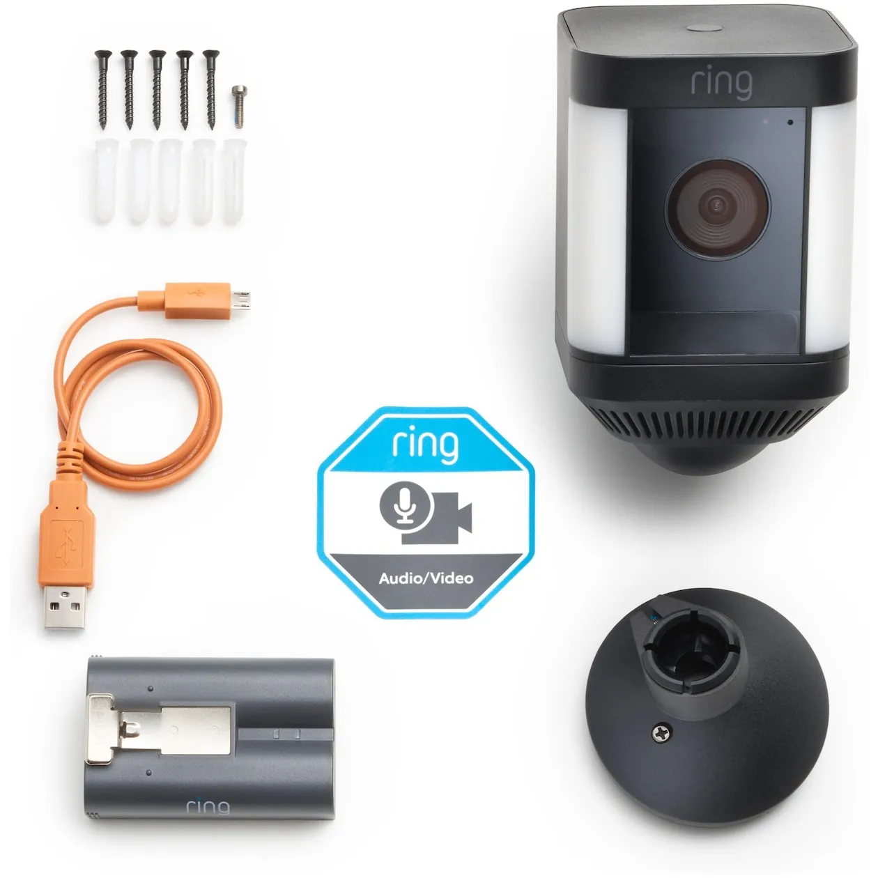 Ring Spotlight Cam Plus Battery Zwart