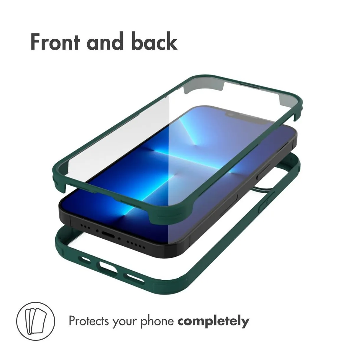Accezz Full Protective Cover voor Apple iPhone 13 Mini Groen