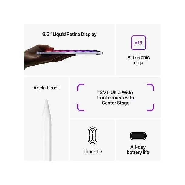 Apple iPad Mini (2021) 256GB WiFi + 5G Paars