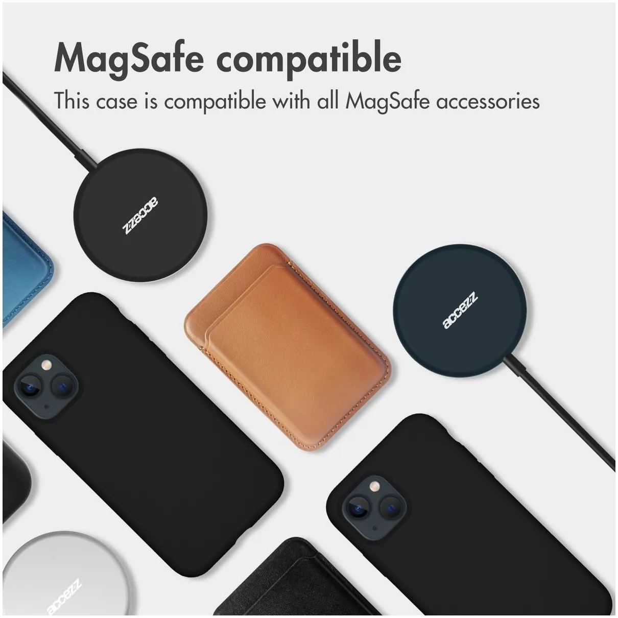 Accezz Liquid Silicone met MagSafe voor Apple iPhone 12 (Pro) Zwart