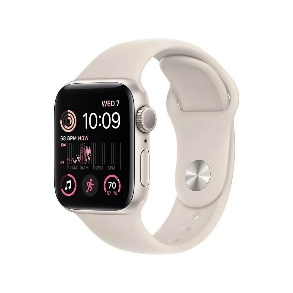 Apple Watch SE (2022) 40mm Starlight Aluminium Sportband S/M Sterrenlicht