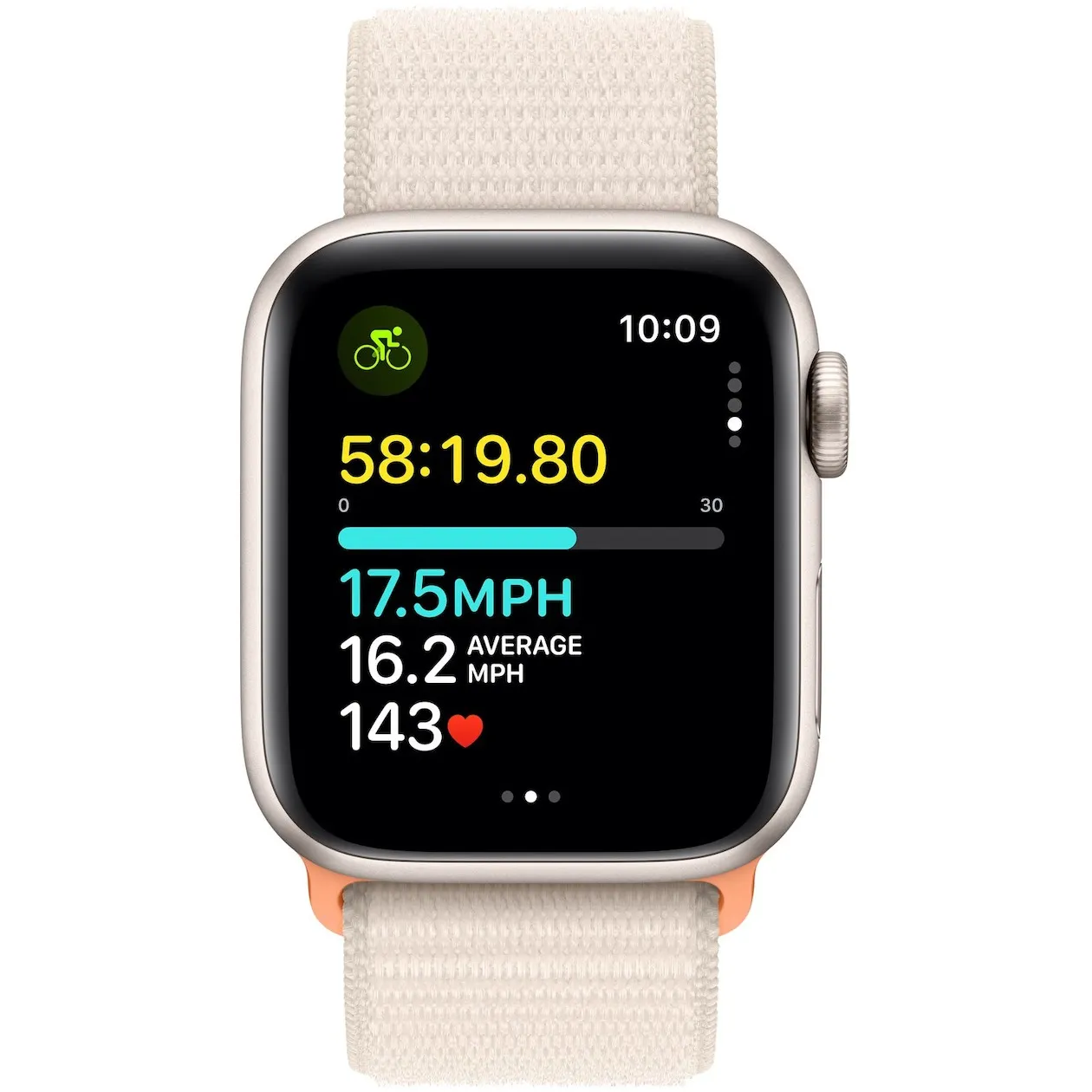 Apple Watch SE (2022) 40mm Starlight Aluminium Sport Loop Sterrenlicht