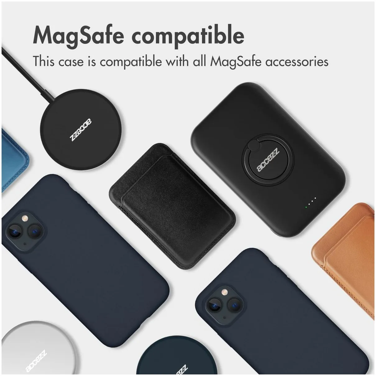 Accezz Liquid Silicone met MagSafe voor Apple iPhone 13 Pro Max Donkerblauw