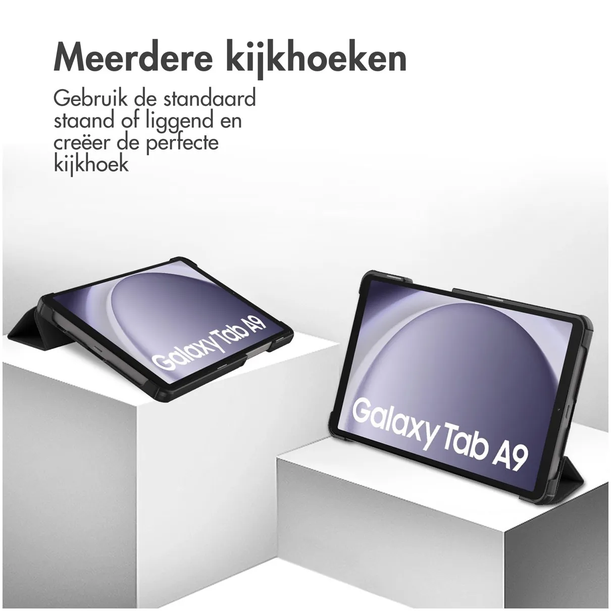 Accezz Trifold Bookcase Samsung Galaxy Tab A9 Zwart