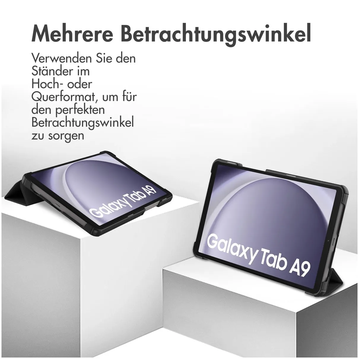 Accezz Trifold Bookcase Samsung Galaxy Tab A9 Zwart