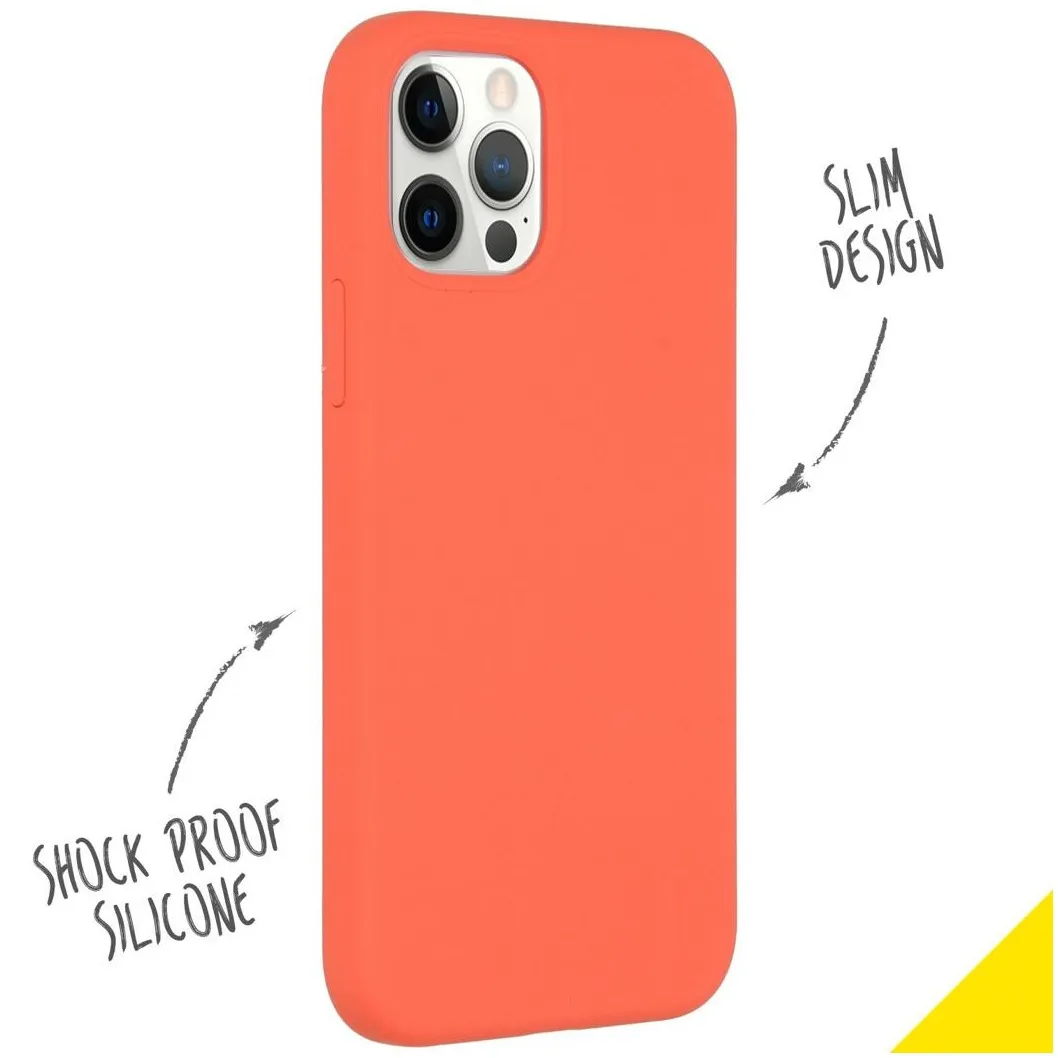 Accezz Liquid Silicone voor Apple iPhone 12 (Pro) Oranje