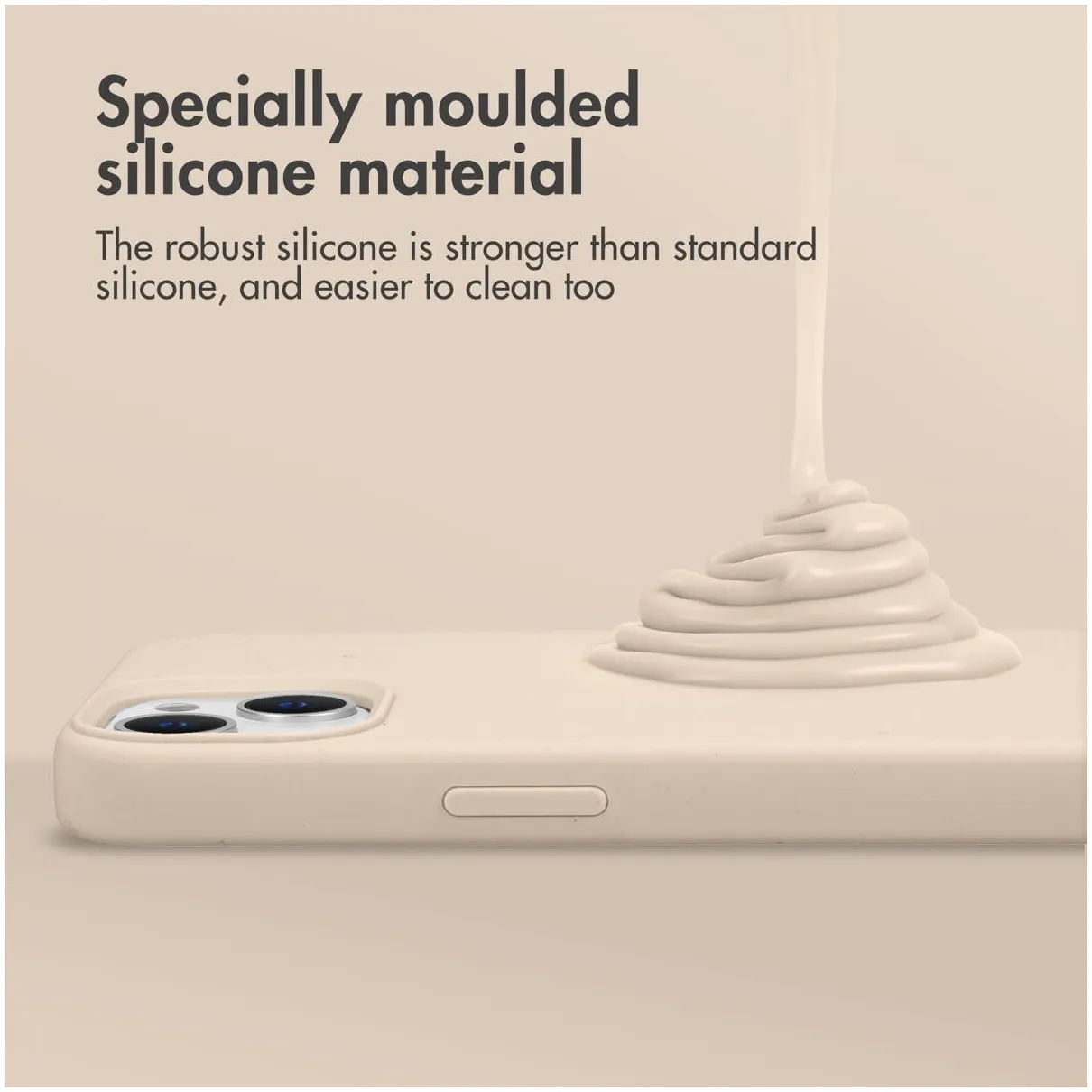 Accezz Liquid Silicone voor Apple iPhone 13 Beige