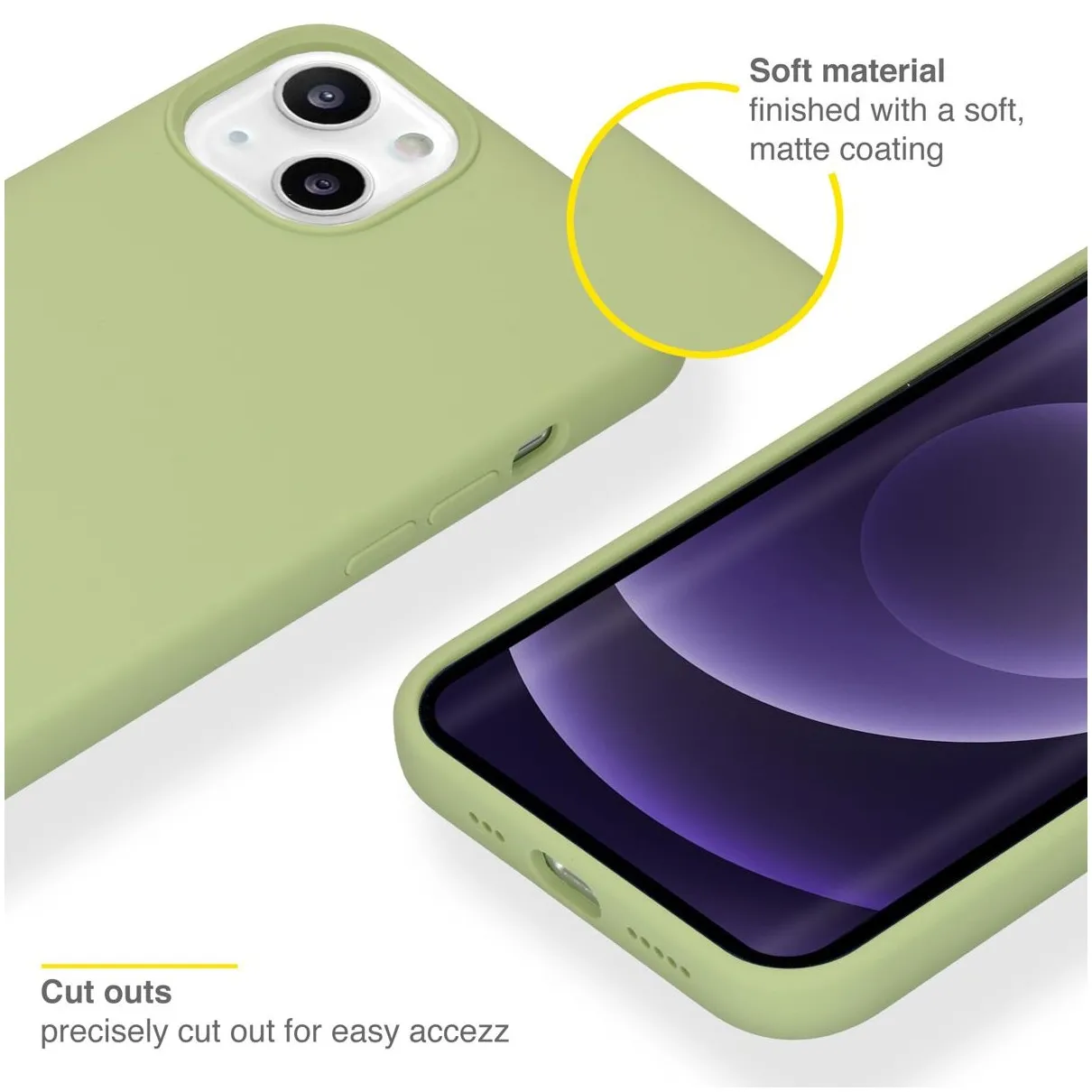Accezz Liquid Silicone voor Apple iPhone 13 Groen