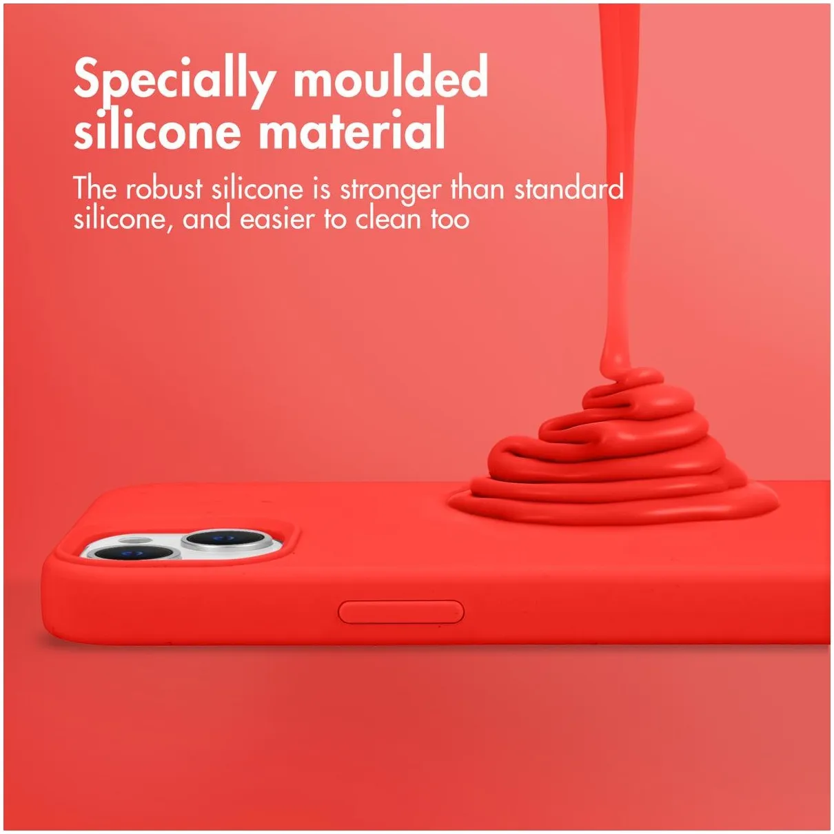 Accezz Liquid Silicone voor Apple iPhone 13 Rood