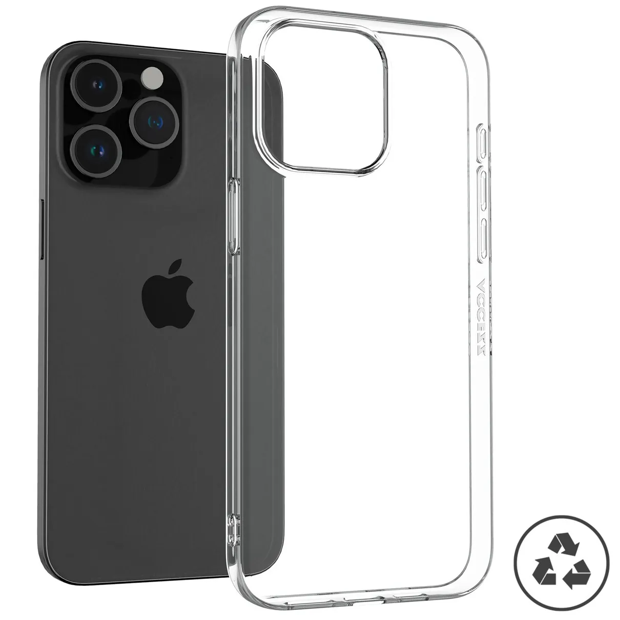 Accezz 100% Recycled Clear Backcover iPhone 15 Pro Max Transparant