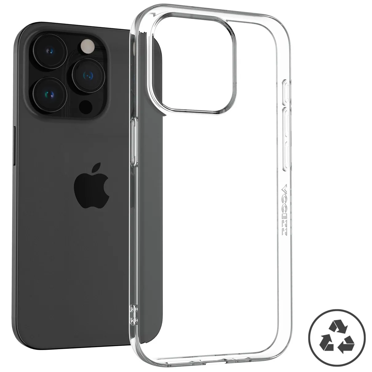 Accezz 100% Recycled Clear Backcover iPhone 15 Pro Transparant