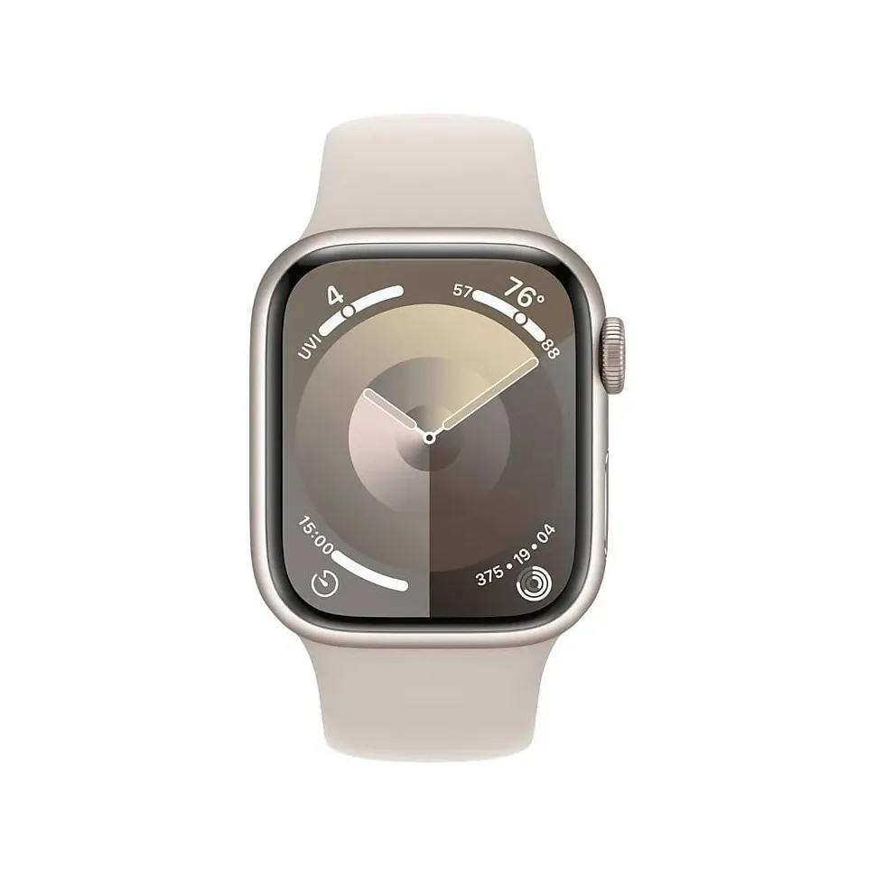 Apple Watch Series 9 41mm Starlight Aluminium Sportband S/M Sterrenlicht