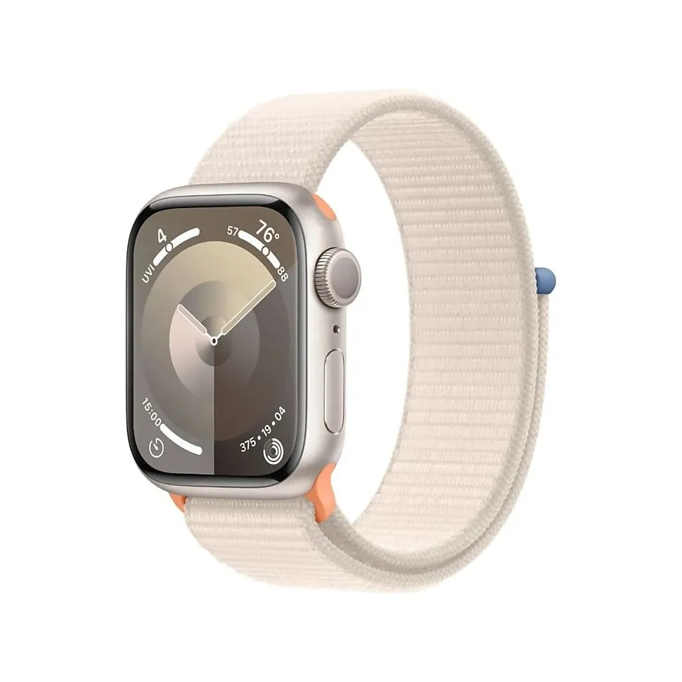 Apple Watch Series 9 41mm Starlight Aluminium Sport Loop Sterrenlicht
