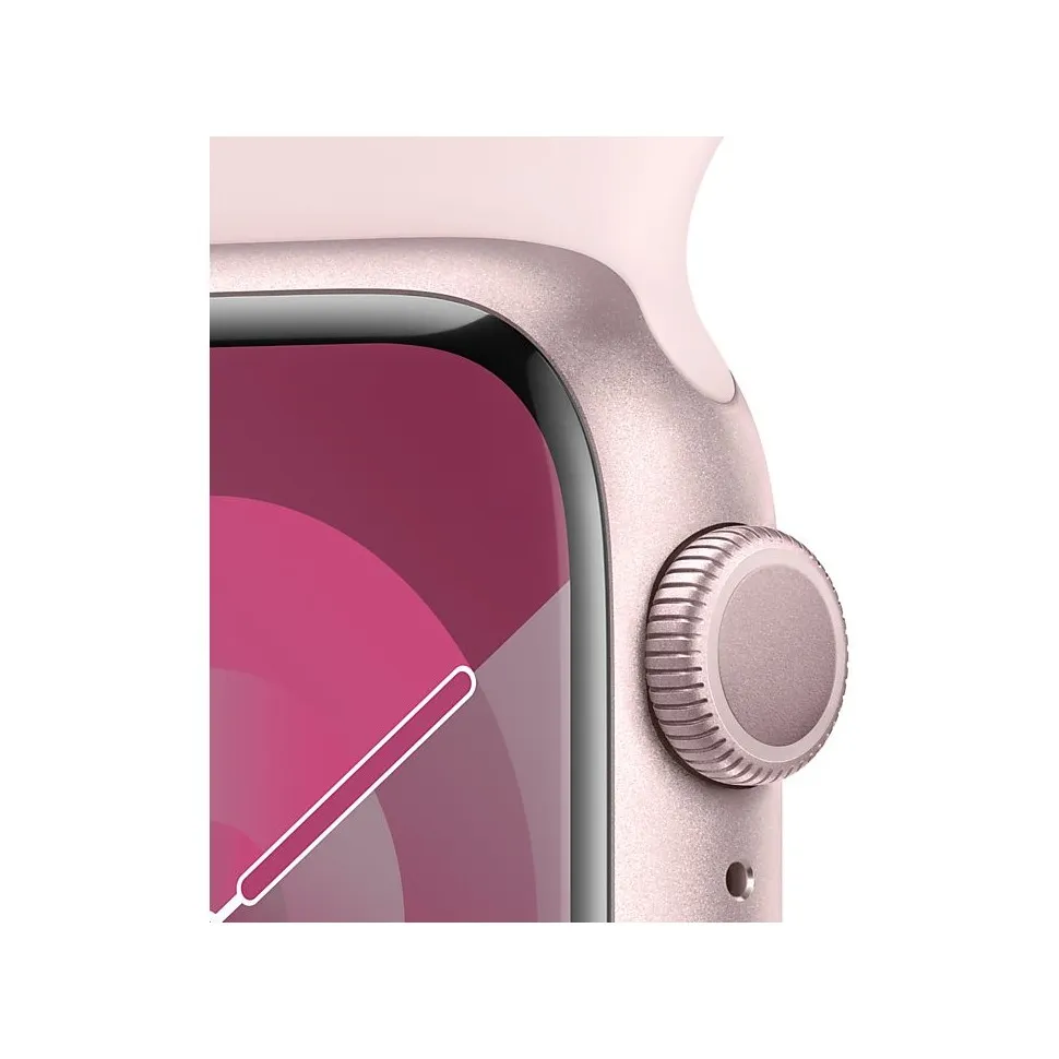Apple Watch Series 9 41mm Roze Aluminium Sportband M/L Lichtroze