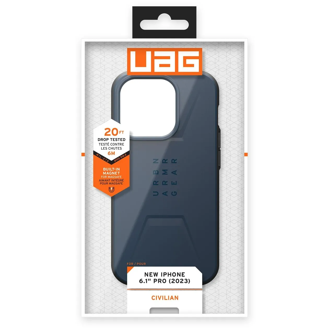 UAG Civilian Backcover MagSafe iPhone 15 Pro Blauw