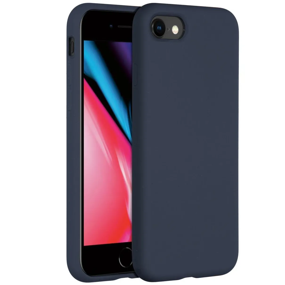 Accezz Liquid Silicone voor Apple iPhone SE (2022 / 2020) / 8 / 7 Donkerblauw