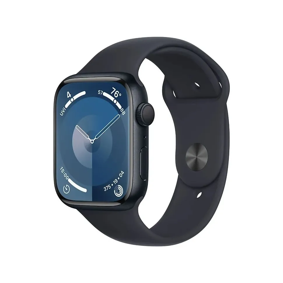 Apple Watch Series 9 45mm Midnight Aluminium Sportband S/M Middernacht