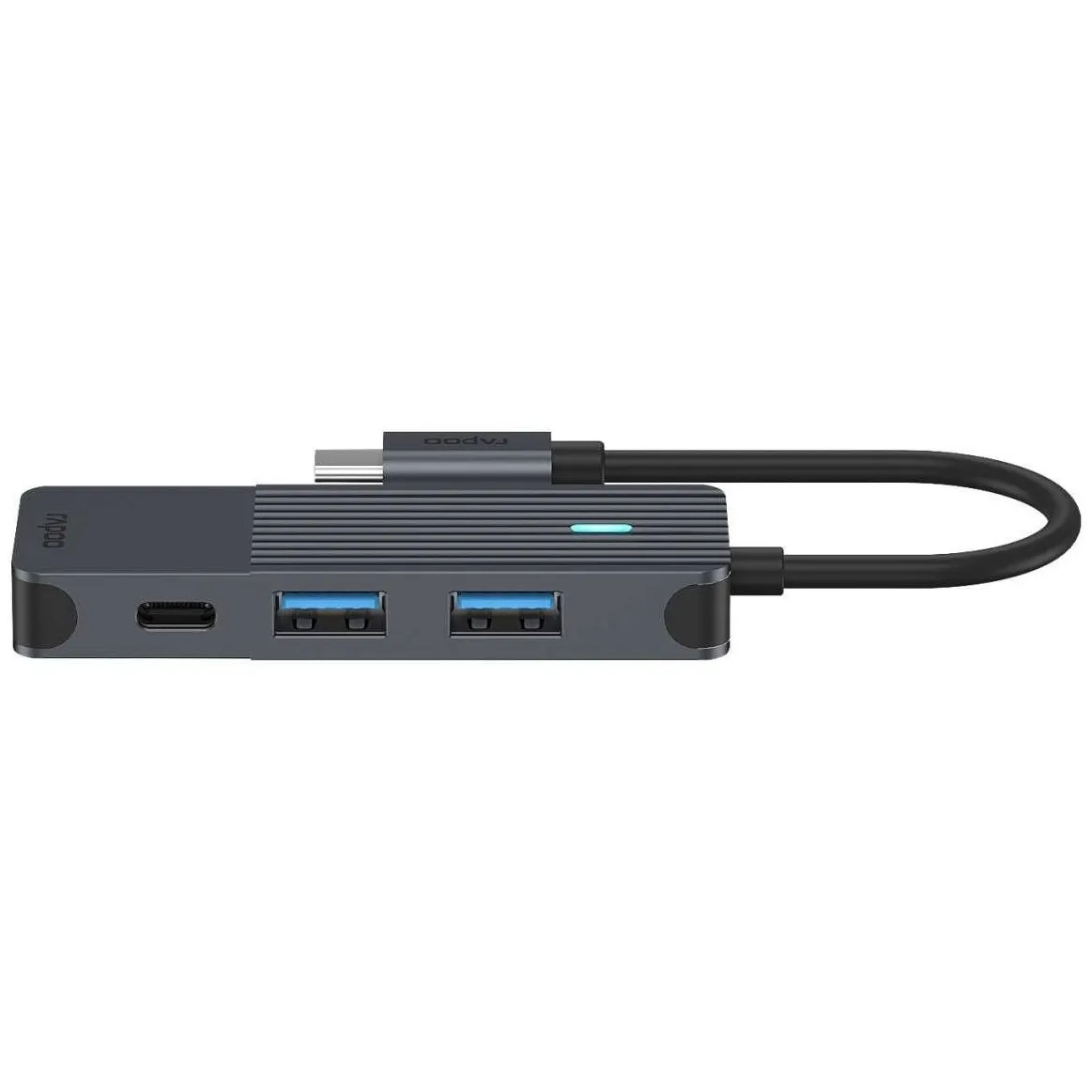 Rapoo USB-C Hub, USB-C naar USB-A en USB-C, grijs