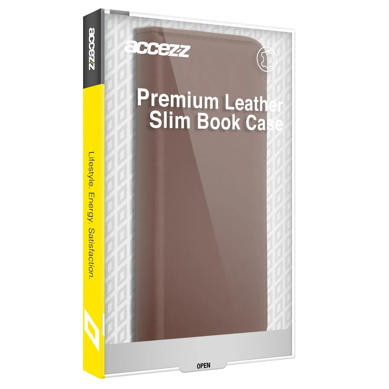 Accezz Premium Leather Slim Book Case voor Apple iPhone 12 (Pro) Bruin