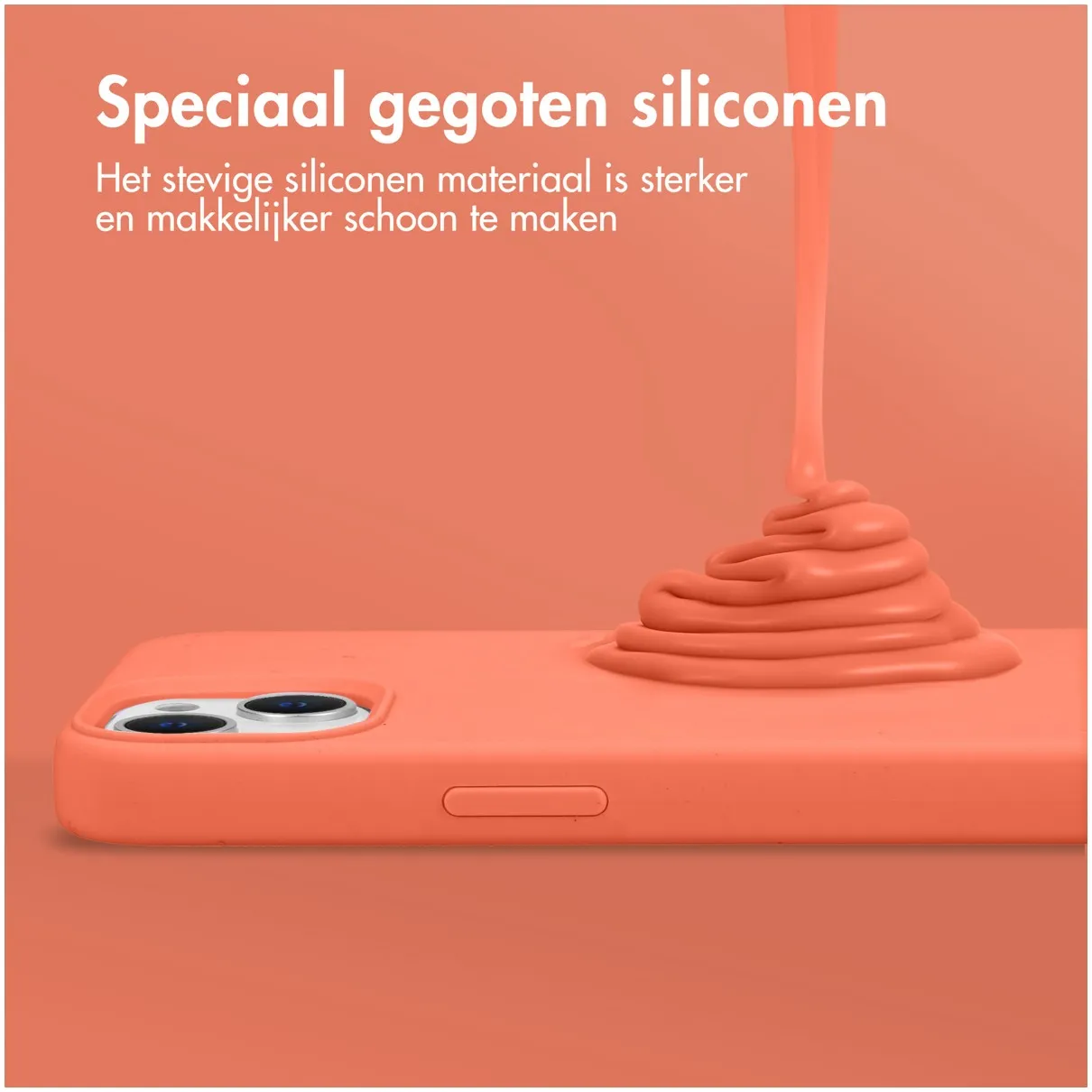 Accezz Liquid Silicone Backcover iPhone 15 Pro Oranje