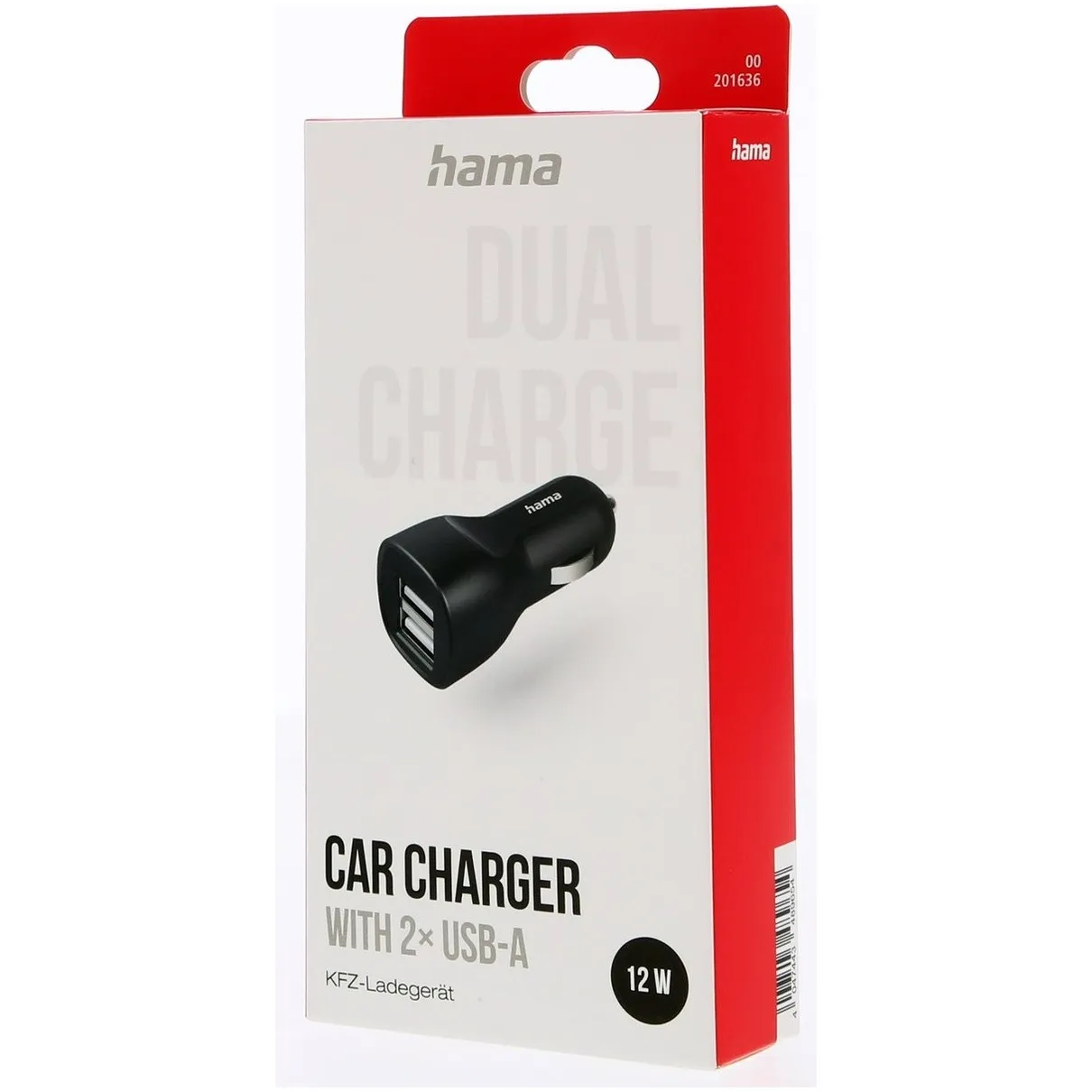 Hama Car Charger met 2x USB-A Socket  12 W Zwart