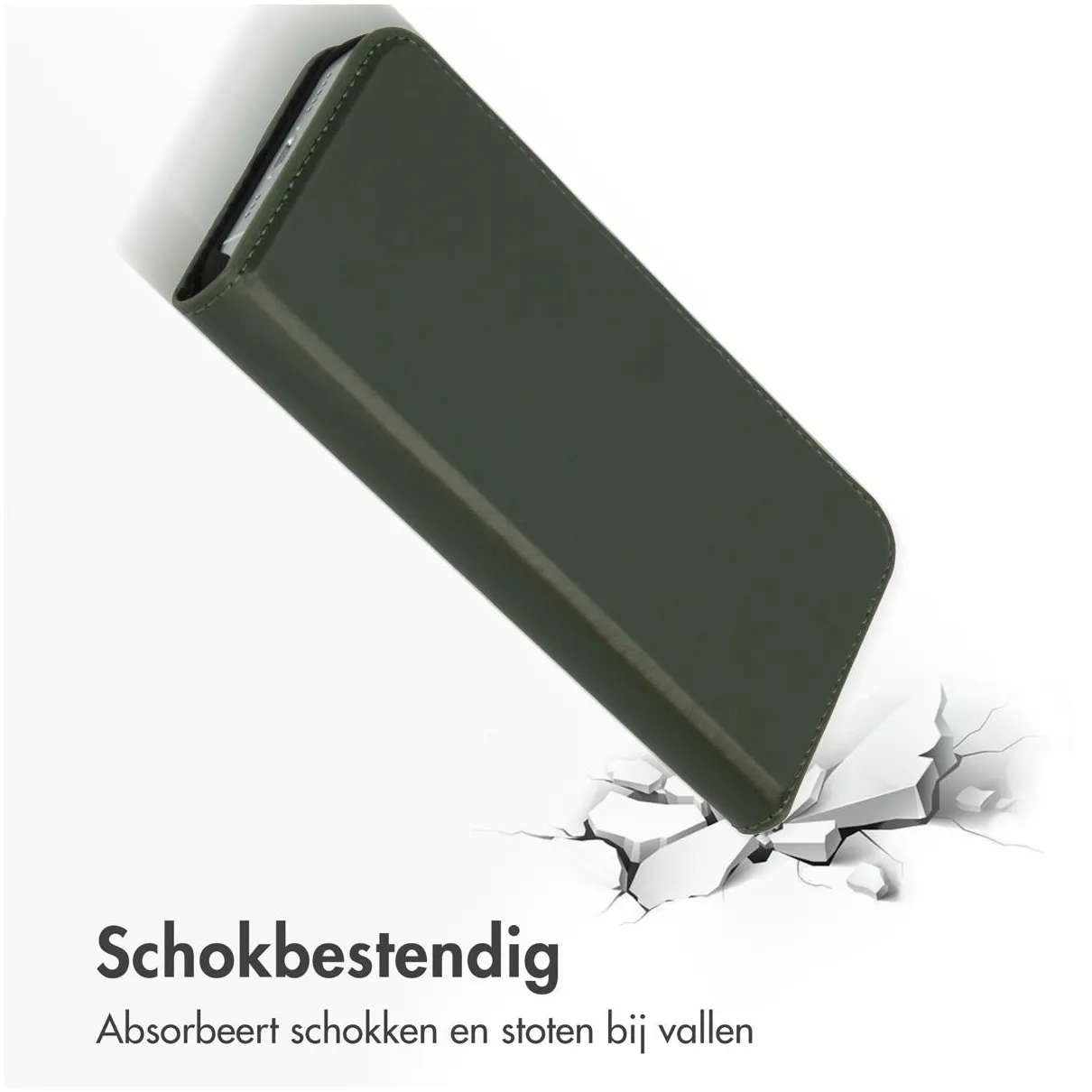 Accezz Premium Leather Slim Book Case voor Apple iPhone 13 Mini Groen