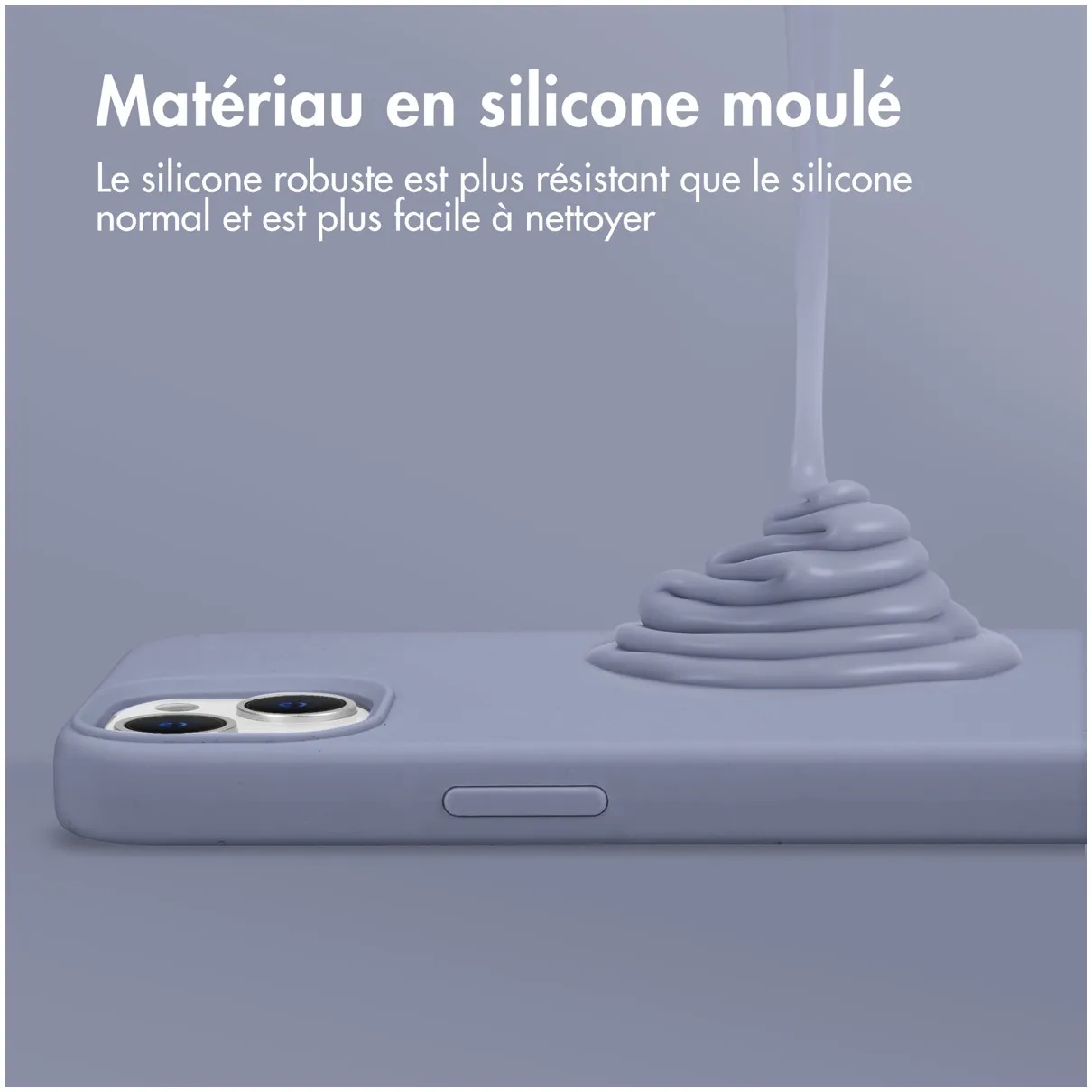 Accezz Liquid Silicone Backcover iPhone 15 Plus Grijs