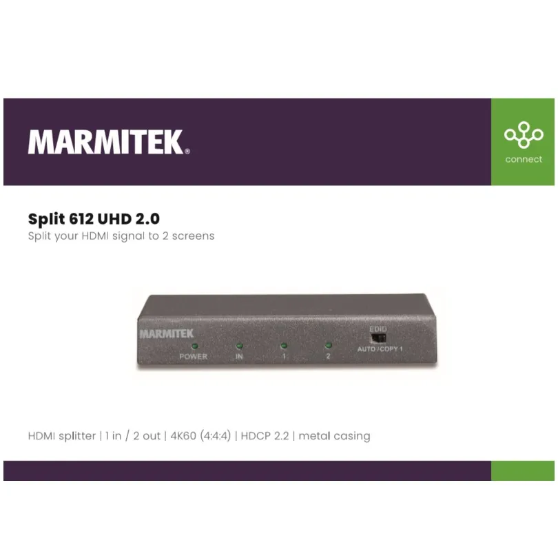 Marmitek SPLIT 612 UHD 2.0 Zwart