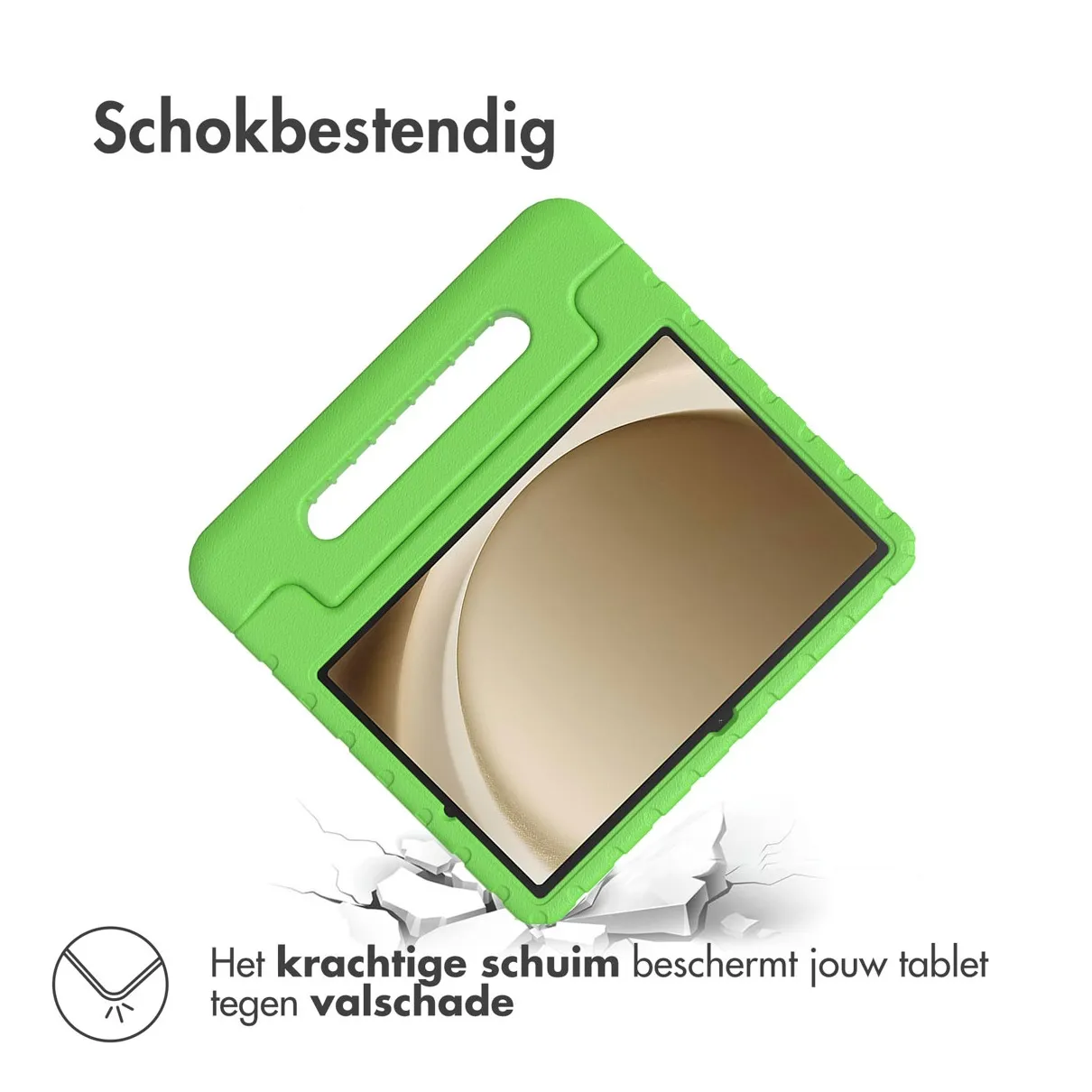Accezz Kidsproof Backcover met handvat Samsung Galaxy Tab A9 Plus Groen
