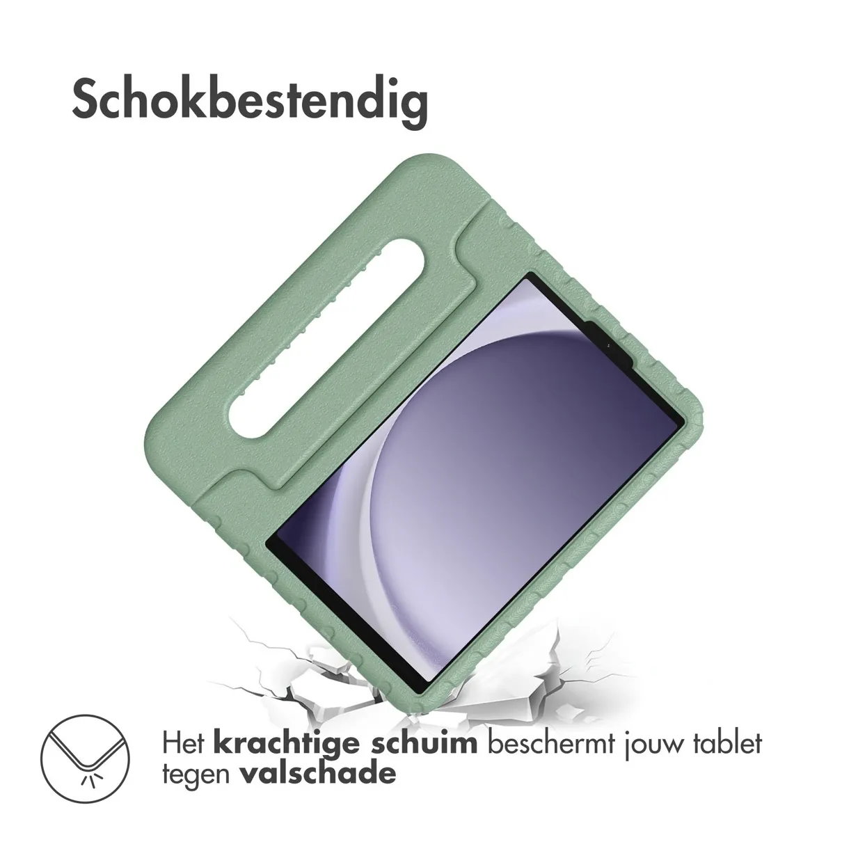Accezz Kidsproof Backcover met handvat Samsung Galaxy Tab A9 Olijfgroen