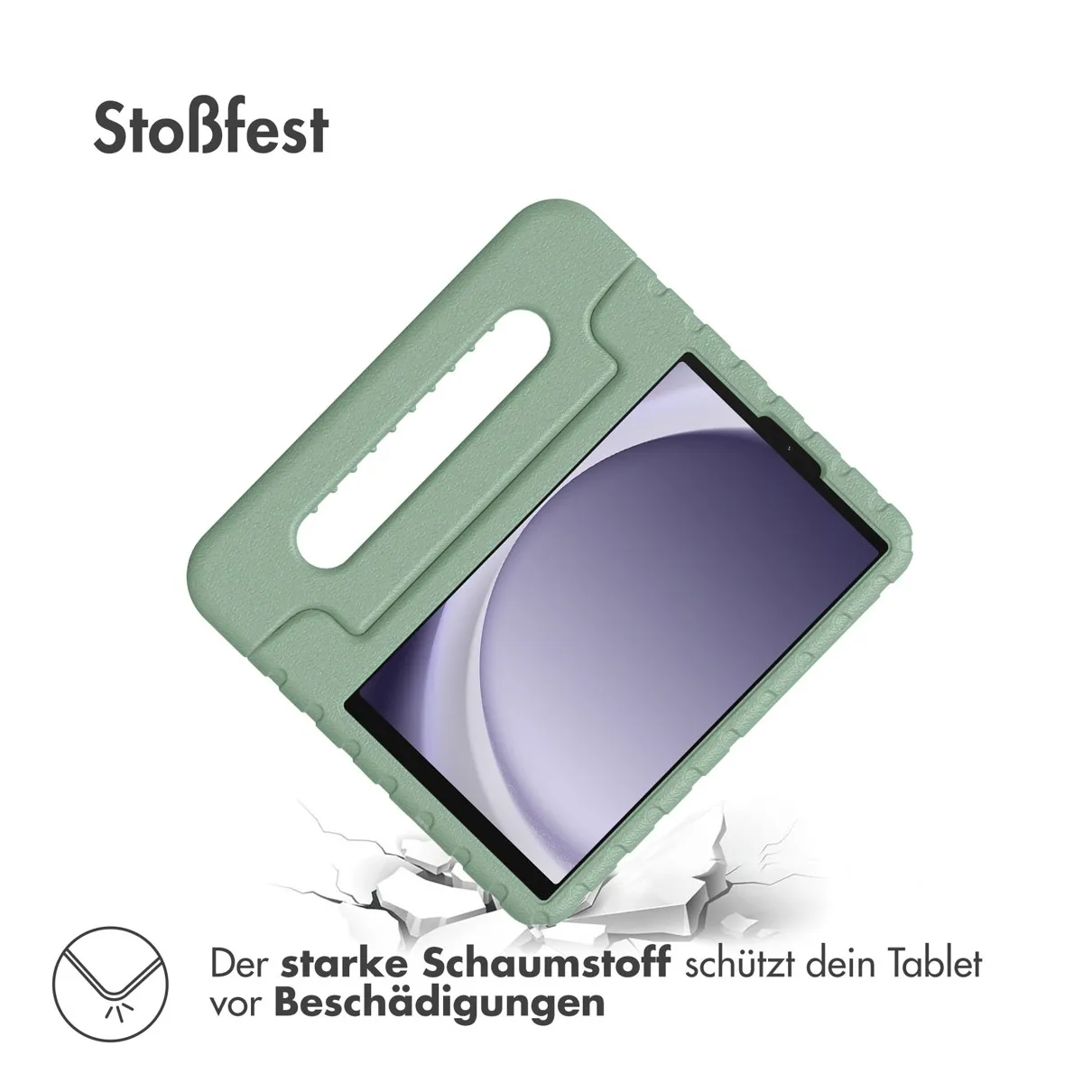 Accezz Kidsproof Backcover met handvat Samsung Galaxy Tab A9 Olijfgroen