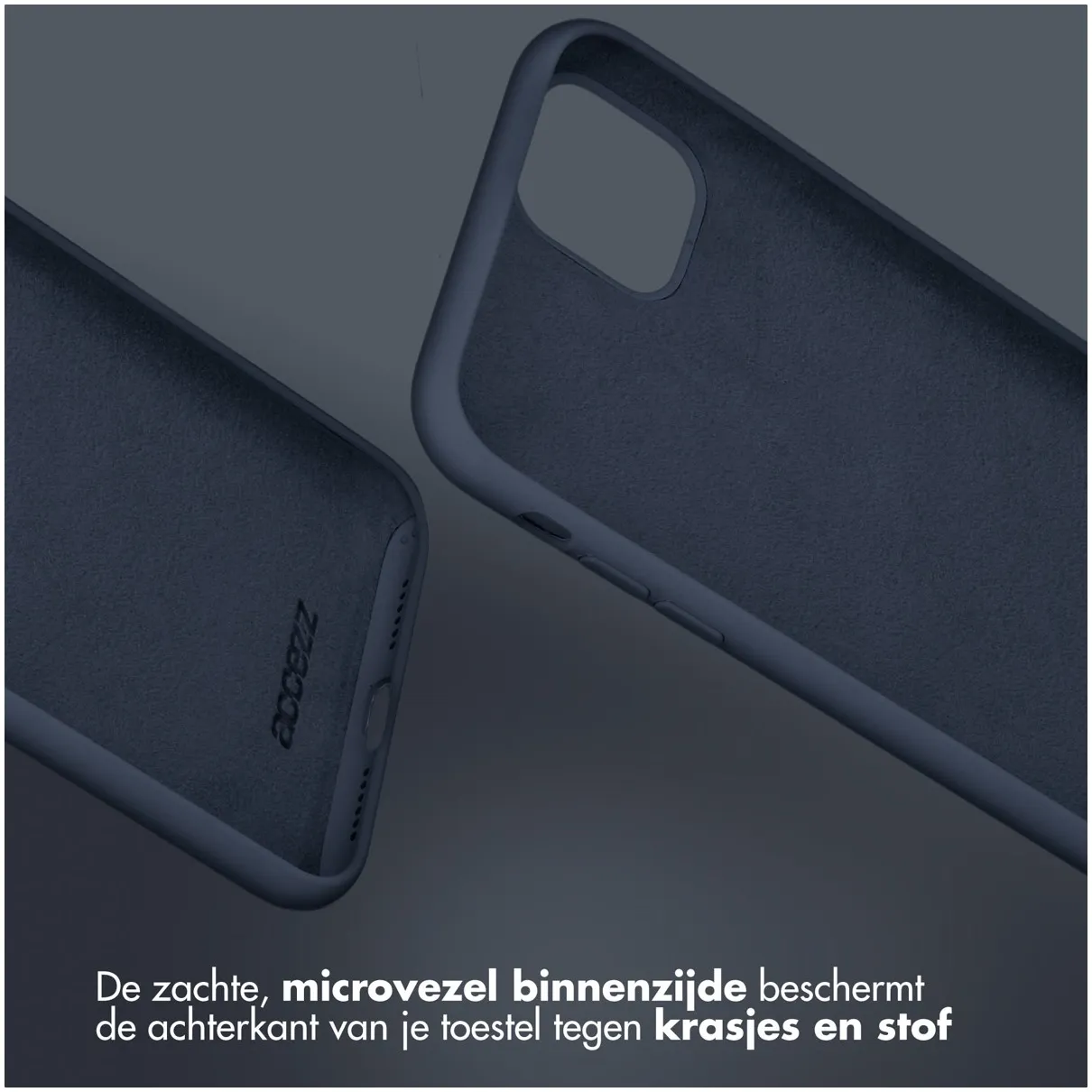 Accezz Liquid Silicone Backcover iPhone 15 Plus Donkerblauw