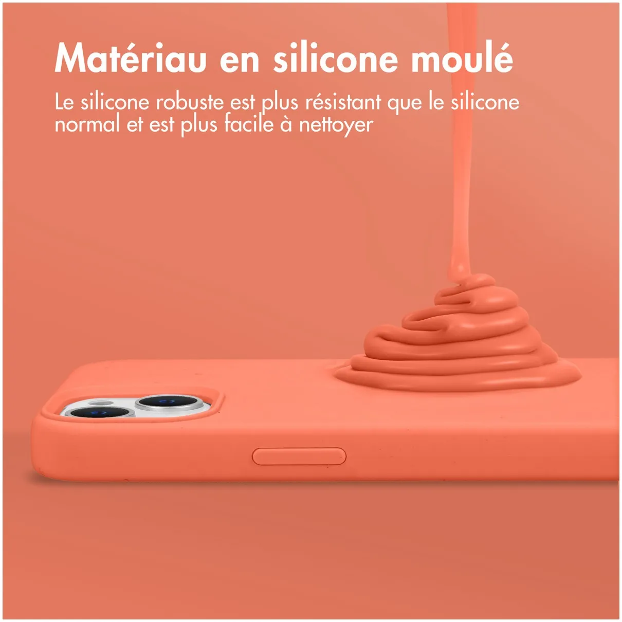 Accezz Liquid Silicone Backcover iPhone 15 Pro Max Oranje