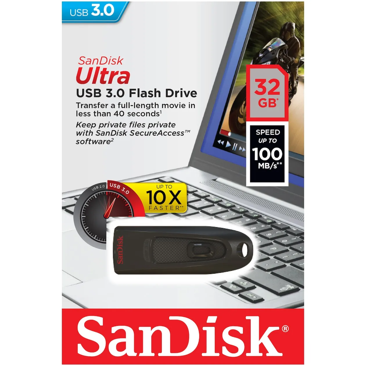 SanDisk USB Ultra 32GB 100MB/s - USB 3.0