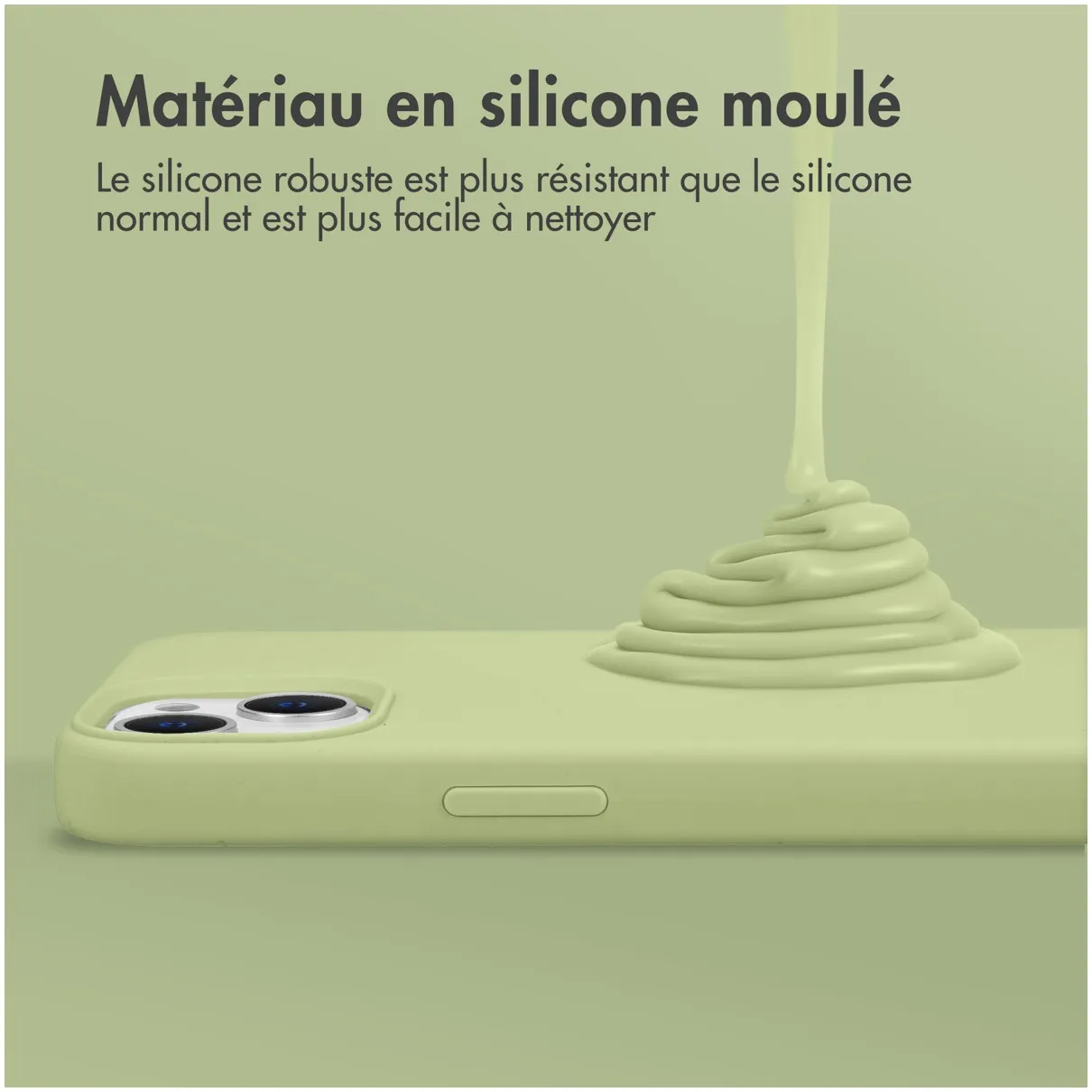 Accezz Liquid Silicone Backcover iPhone 15 Groen
