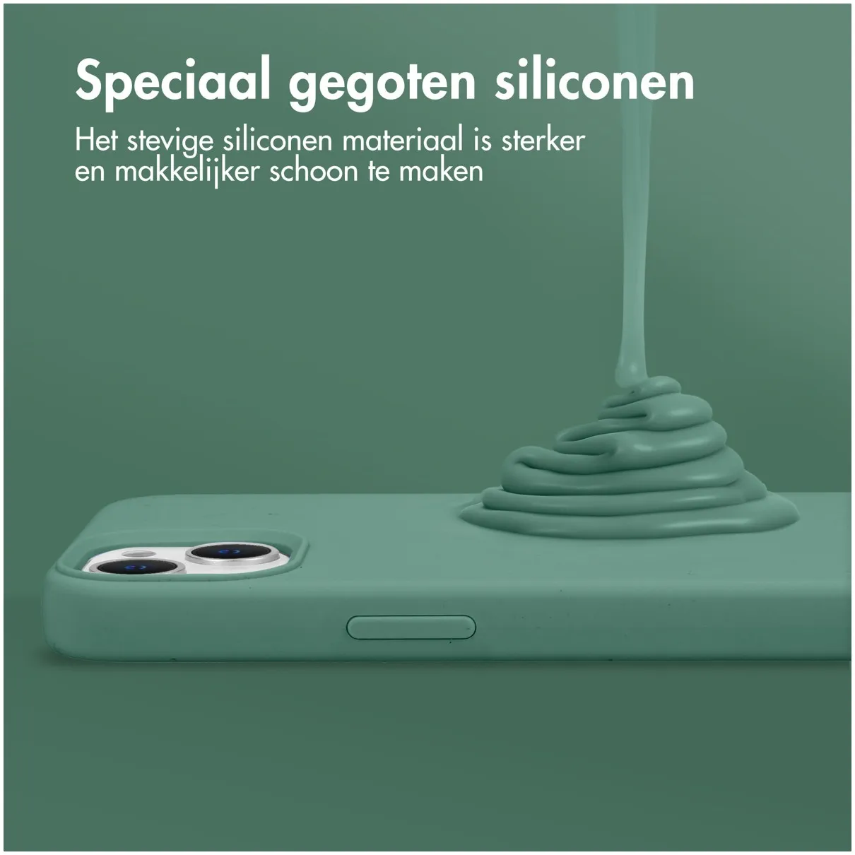 Accezz Liquid Silicone Backcover met MagSafe iPhone 15 Donkergroen