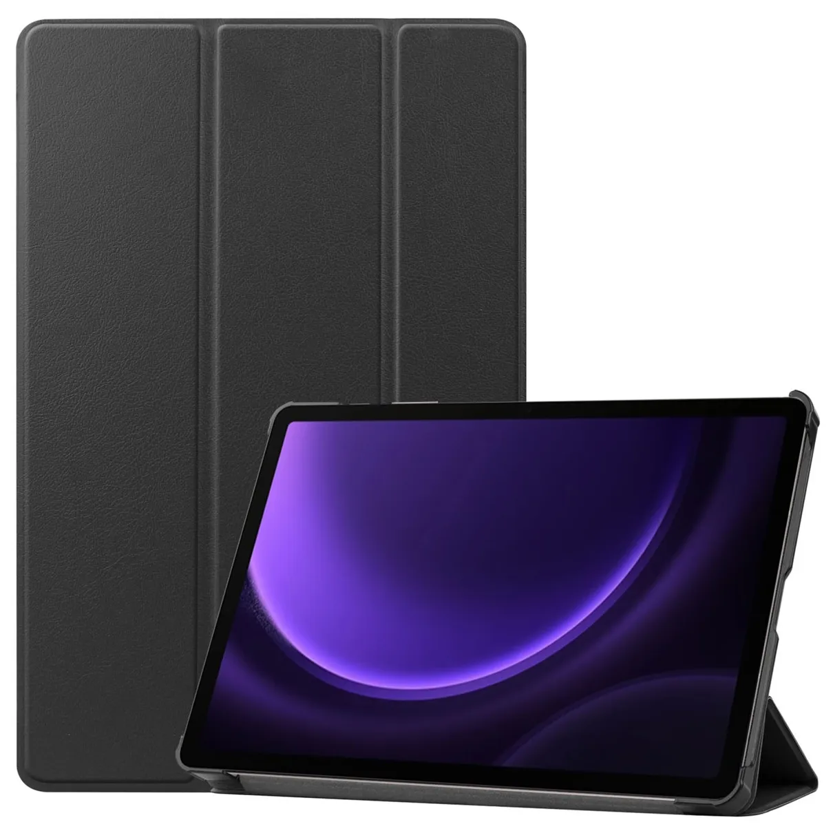 Accezz Trifold Bookcase Samsung Tab S9 FE / Tab S9 Zwart