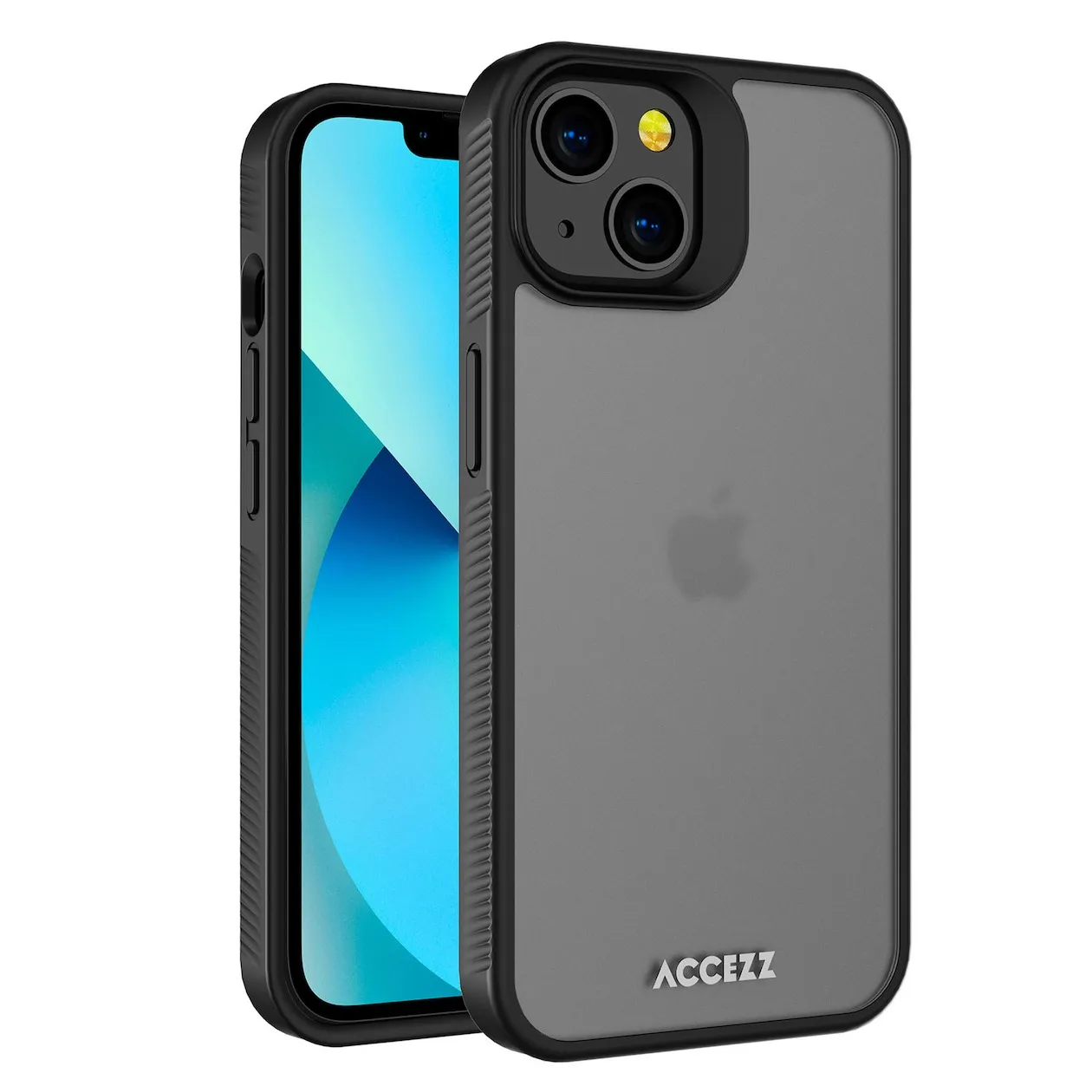 Accezz Rugged Frosted Backcover iPhone 13 Zwart