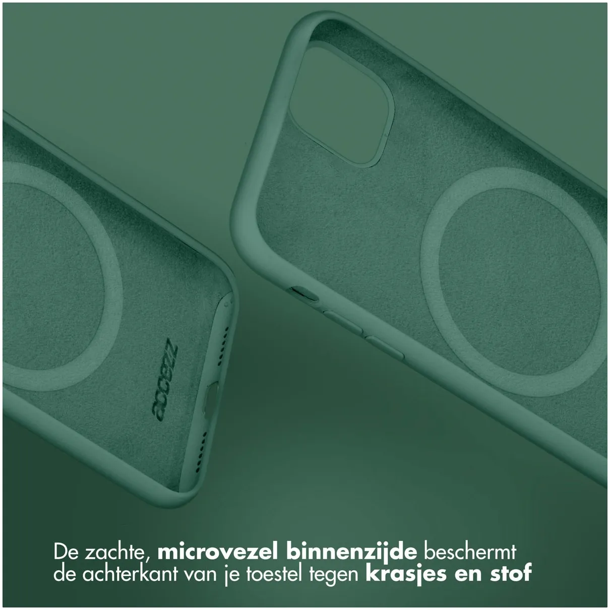 Accezz Liquid Silicone Backcover met MagSafe iPhone 15 Pro Donkergroen