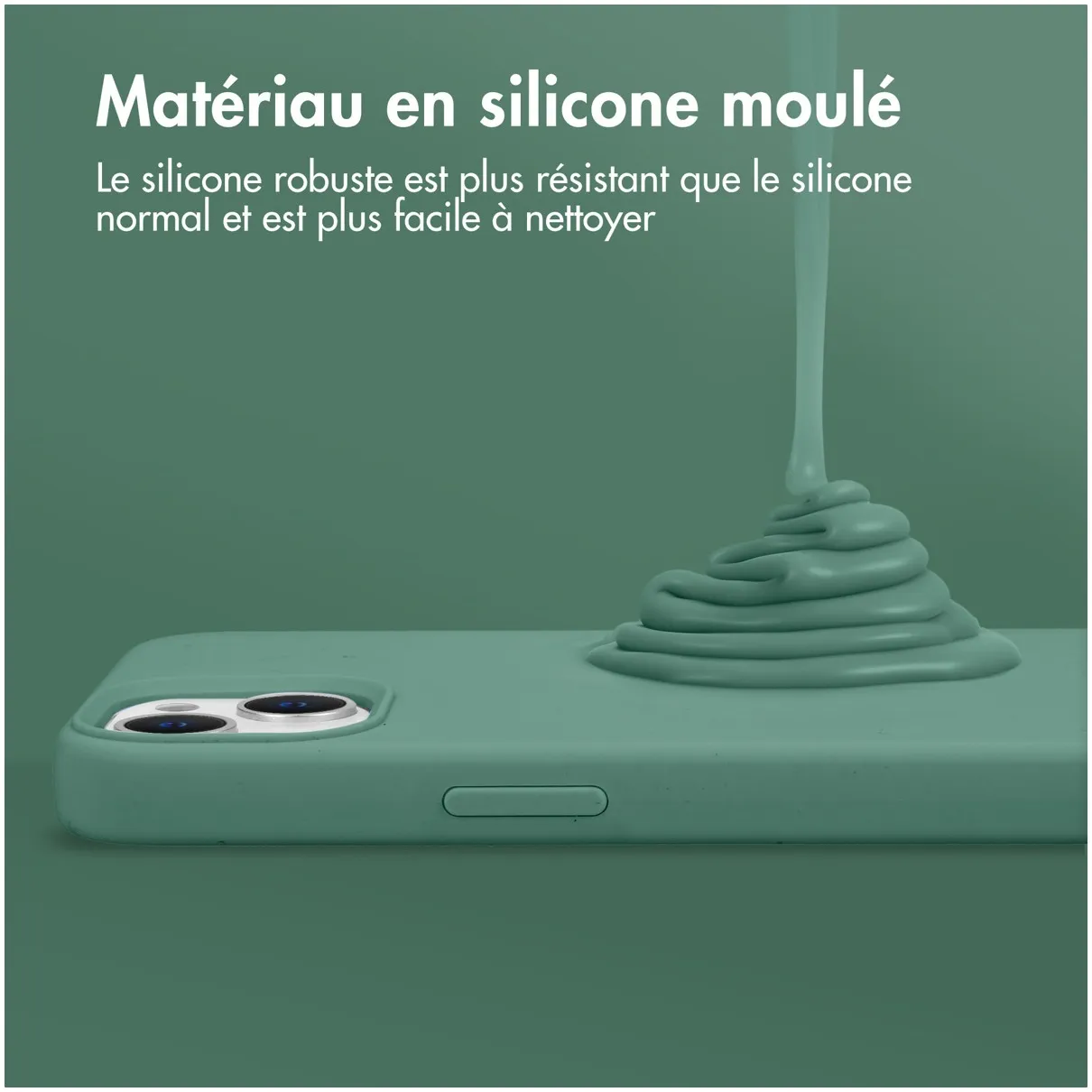Accezz Liquid Silicone Backcover met MagSafe iPhone 15 Pro Donkergroen