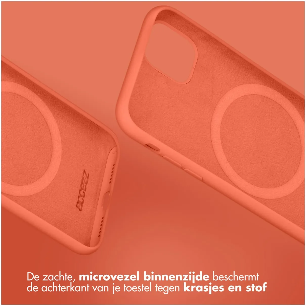 Accezz Liquid Silicone Backcover met MagSafe iPhone 15 Pro Max Oranje