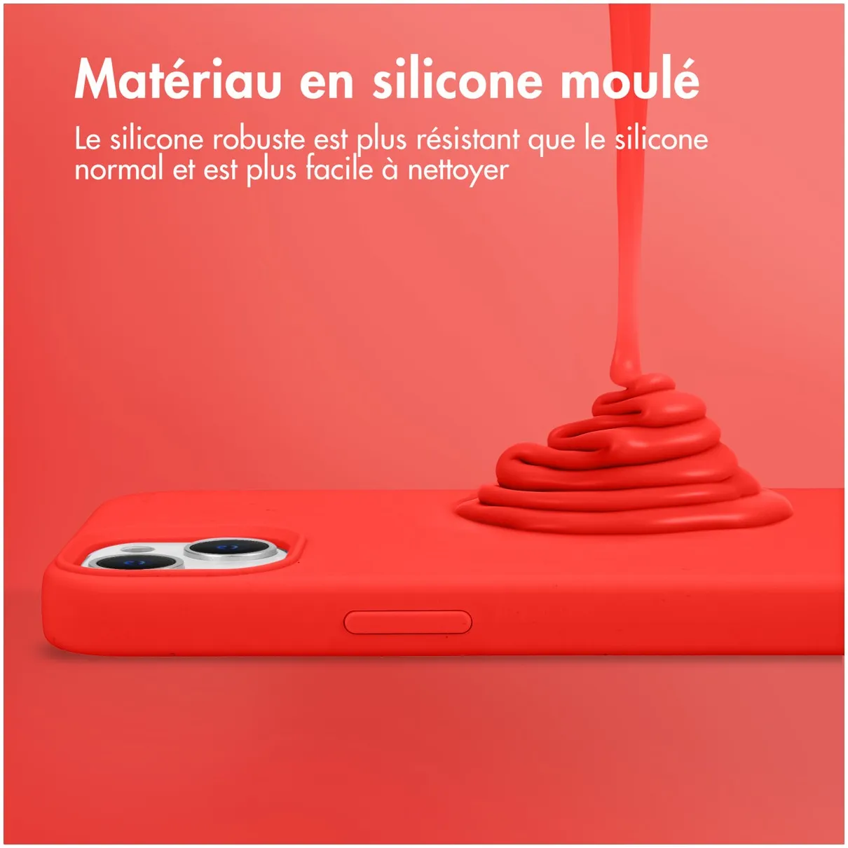 Accezz Liquid Silicone Backcover met MagSafe iPhone 15 Rood