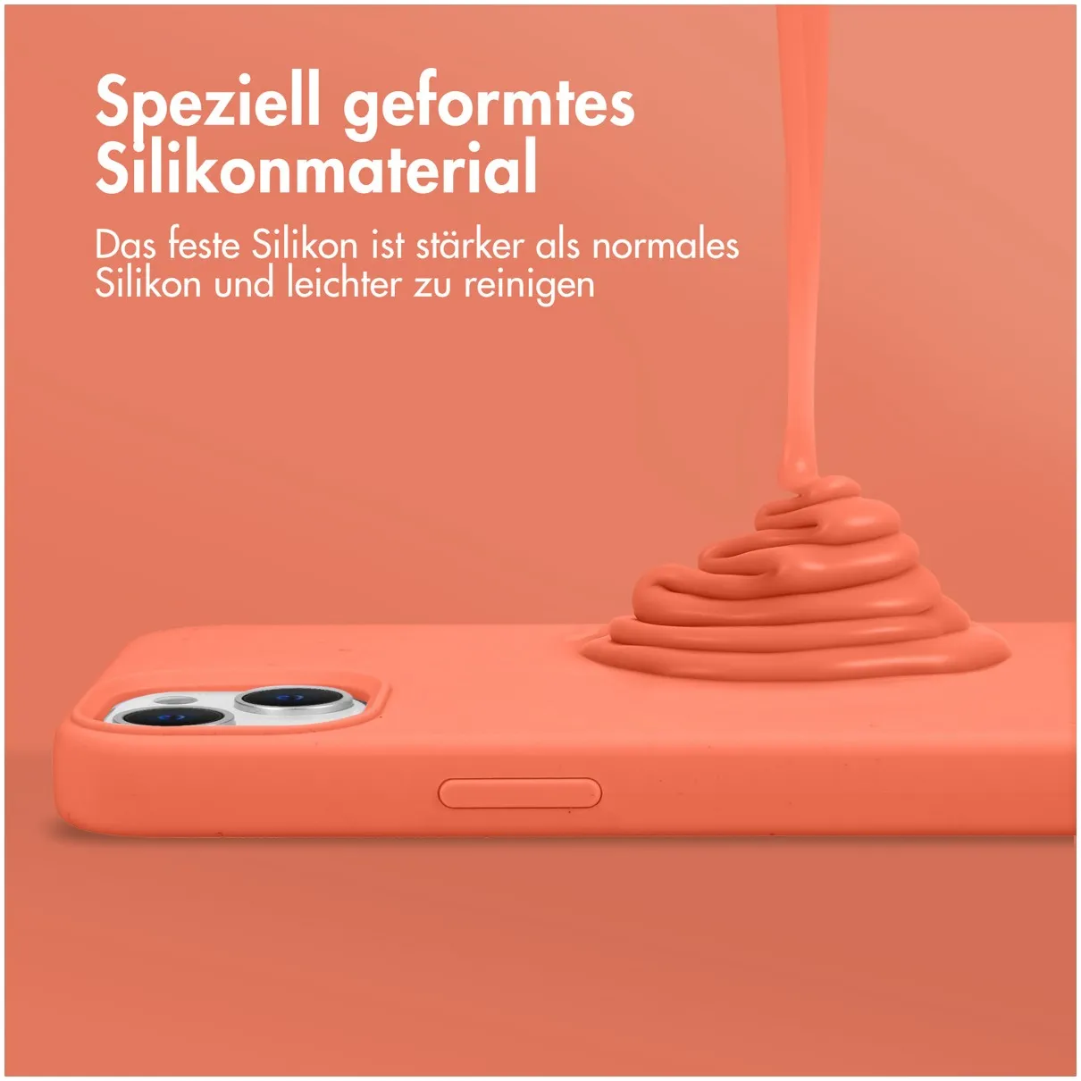 Accezz Liquid Silicone Backcover met MagSafe iPhone 15 Plus Oranje