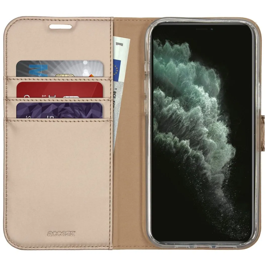 Accezz Wallet Case voor Apple iPhone 12 Pro Max Goud