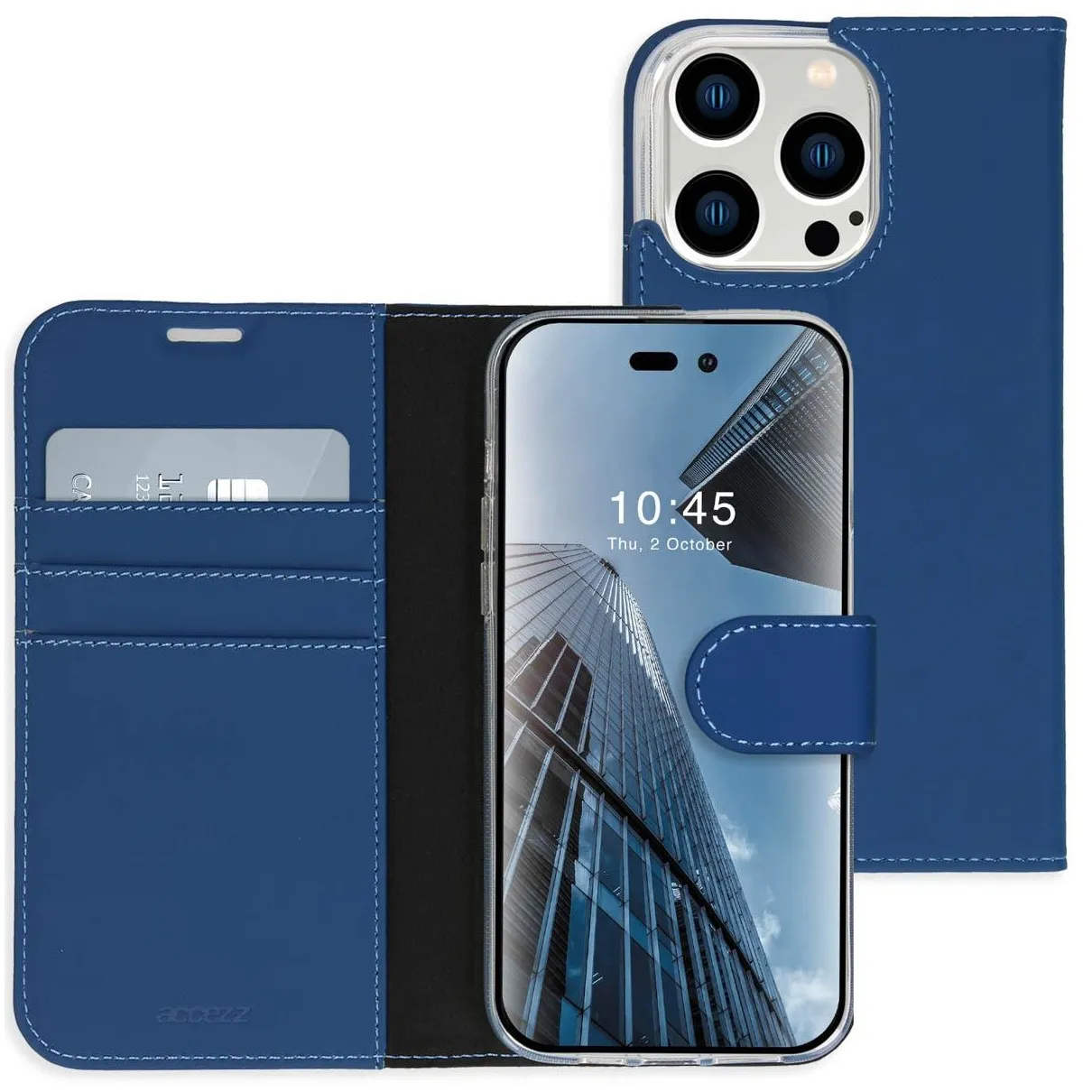 Accezz Wallet Case voor Apple iPhone 14 Pro Donkerblauw
